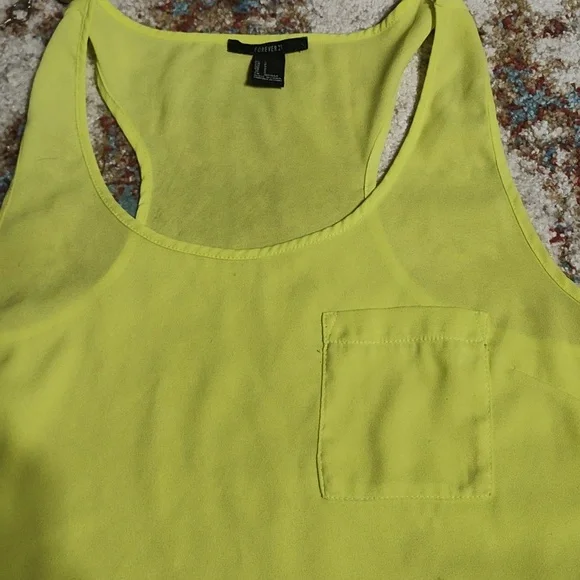 Forever 21 Yellow High Low Sleeveless Shirt - Picture 7 of 8